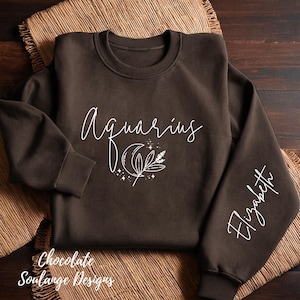 Benutzerdefiniertes Wassermann Sweatshirt, Sternzeichen Sweatshirt, personalisiertes Sweatshirt, Wassermann Geschenk Wassermann Geschenke, individuelles himmlisches Shirt
