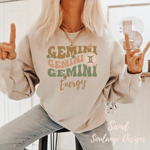 Zwilling Energie Sweatshirt: Sternzeichen Geburtstagsgeschenk