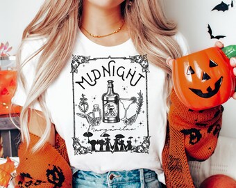 Halloween Witches Shirt, Midnight Margaritas Shirt, Witchy Halloween Shirt, Triple Moon Goddess Tee, Witch Vibes, Tequila Tee,Halloween Tee