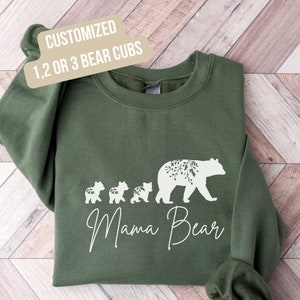 Mama BEAR Sweatshirt, Floral Prints, Ladies long Sleeve, Floral Mom Bear Shirt, Mothers Day, Boho Mama Bear Hoodie, Sweatshirt, Mom Gift