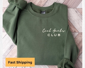 Cooles Aunts Club Sweatshirt für Tante Sweatshirt mit Namen, Geburtstagsgeschenk für Tante, Schwangerschaftsankündigung, Tante Geschenk, Tante Geschenk