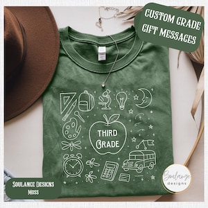 Custom Third Grade Teacher Shirt, 3rd Grade Teacher TShirt, Cute Third Grade Team Shirts, Personalized Teacher Grade Gift,Back To School Tee