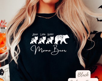 Custom Mama Bear Sweatshirt with Children Name on Bears, Crewneck, Mothers Day, Gift for Mom, Personalized Mama Bear With Names Kids