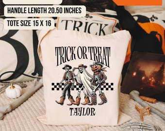 Personalized Halloween Tote Bag, Trick-or Treat Bag, Kids Trick or Treat Bag, Halloween Candy Bag, Halloween Candy Sack, Halloween Treat Bag