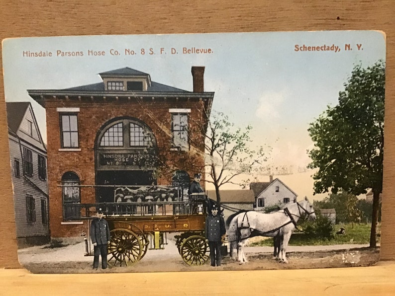 Schenectady,NY great condition beautiful postmark Hinsdale Parsons Hose Co. dated 1909,stamped