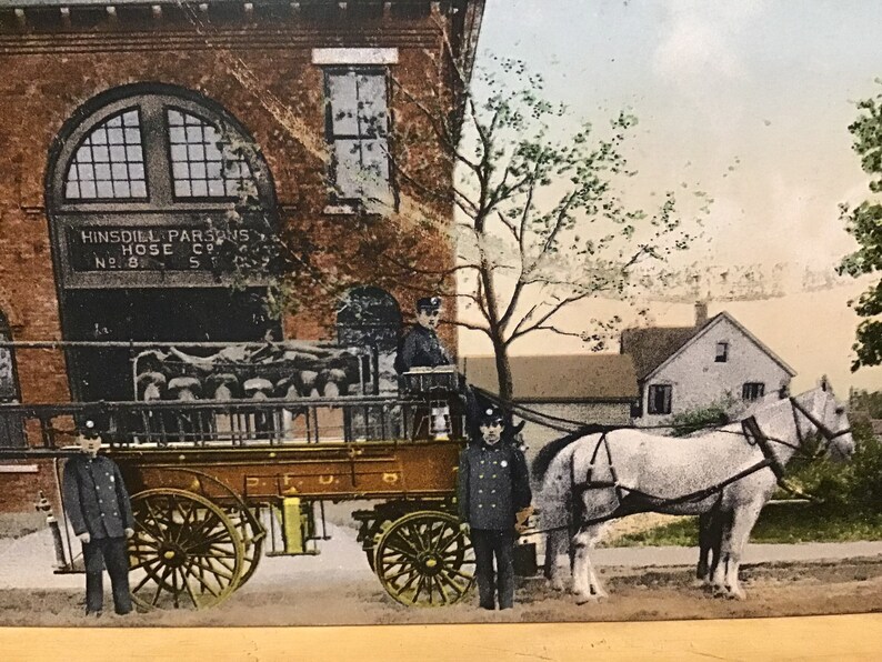 Schenectady,NY great condition beautiful postmark Hinsdale Parsons Hose Co. dated 1909,stamped