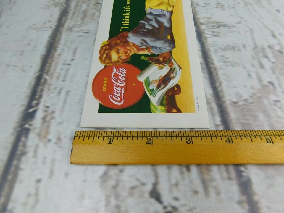 Original 1942 Drink COCA COLA Ink Blotter I Think It's Swell Coed ...