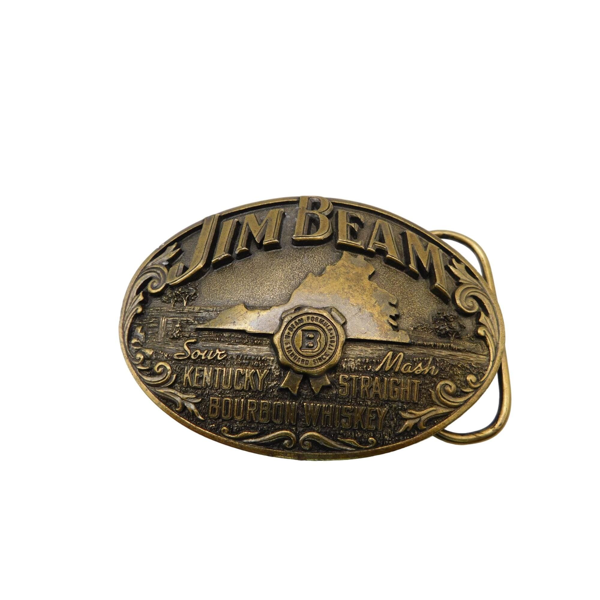 Vintage 1993 Jim Beam Belt Buckle Limited Edition Virginia Mens Brass Made USA Etsy