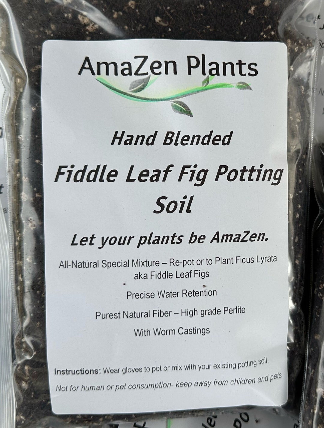 Fiddle Leaf Fig Soil Ficus Specialty Soil Potting Mix 1 Lb Bag. Abono Natural Plantas Interior 1