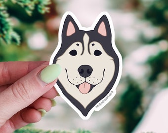Siberian Husky Sticker, Waterproof Cartoon Vinyl Decal