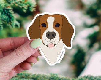 Beagle Sticker, Waterproof Vinyl Hound Decal for Laptop or Water Bottle, Dog Mom Gifts