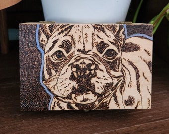 French Bulldog Jewelry Box, Pet Keepsake Trinket Box, Rainbow Bridge Memorial