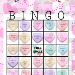 Bingo imprimable de la Saint-Valentin chérie. PDF à télécharger instantanément