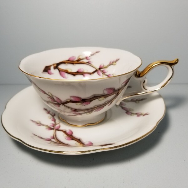 Spring Willow Kent china made in Japan FOOTED Tea cup and saucer set