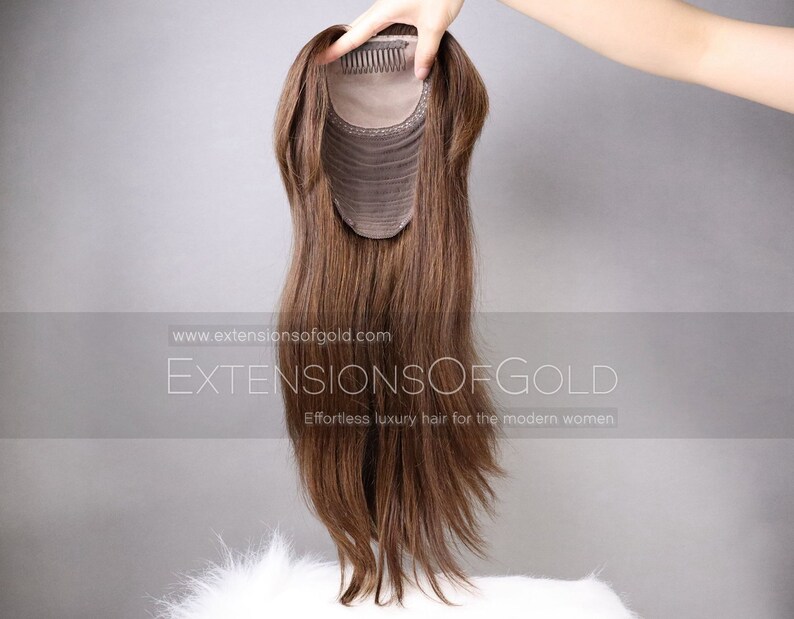 Large 8x9 Silk Top Lining Wefted Clip in Hair Topper for Etsy