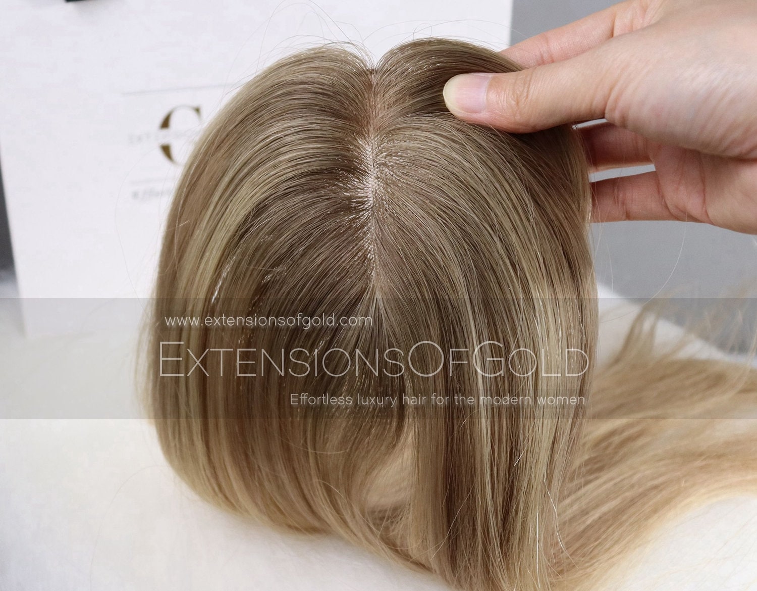 Rooted Ash Blonde Highlights European Human Hair Topper Etsy