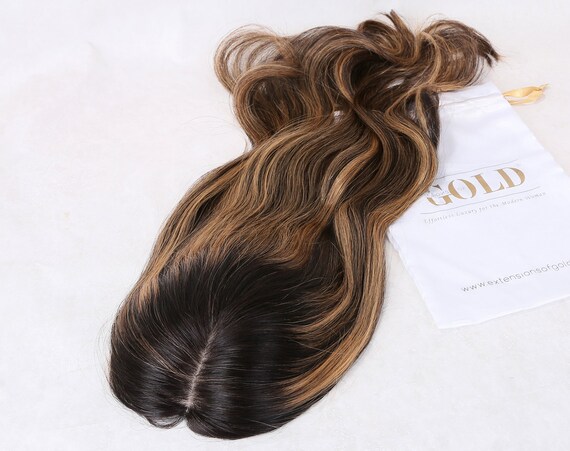 Balayge Rooted Eurpean Virgin Human Hair Clip In Toppers Etsy