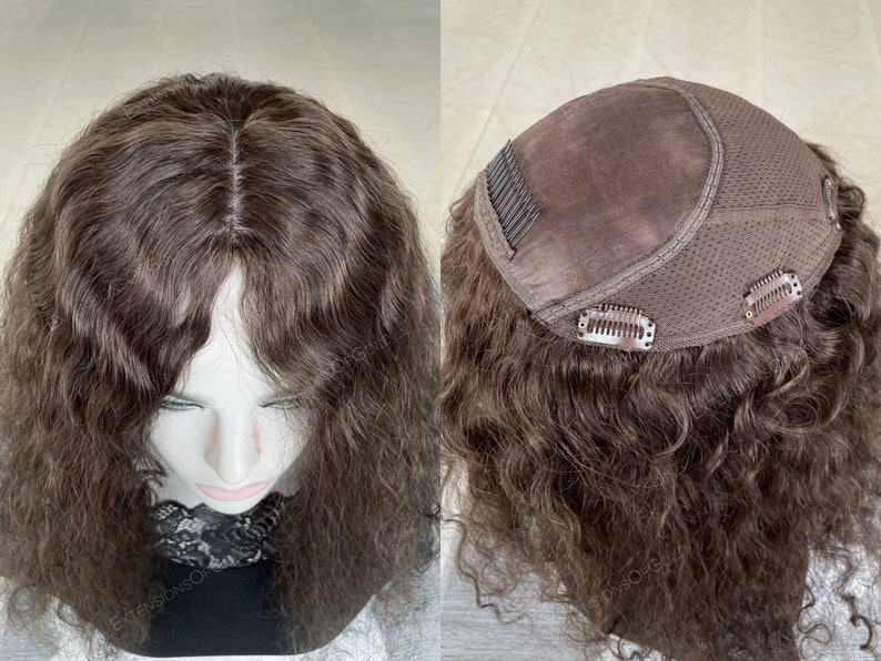 Luxury Hair Topper 8x8 Silk Top Stretch Net Base Prestyled 16 Dark