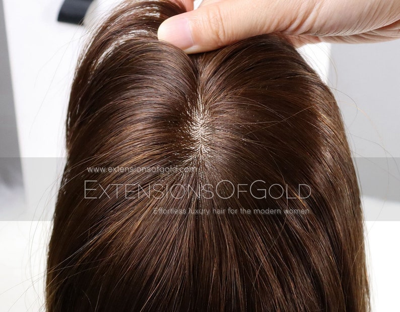 Large 8x9 Silk Top Lining Wefted Clip in Hair Topper for Etsy