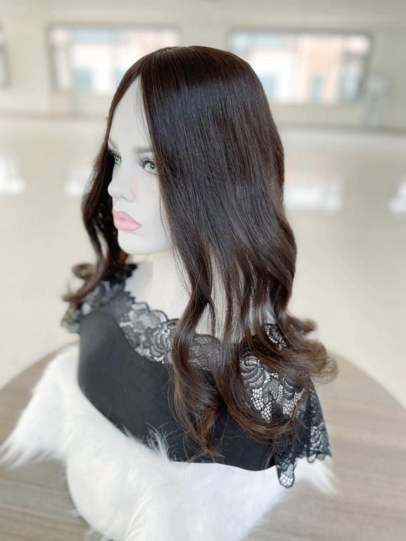Silk Base Hair Topper, Natural Black, 5x5 display picture 1