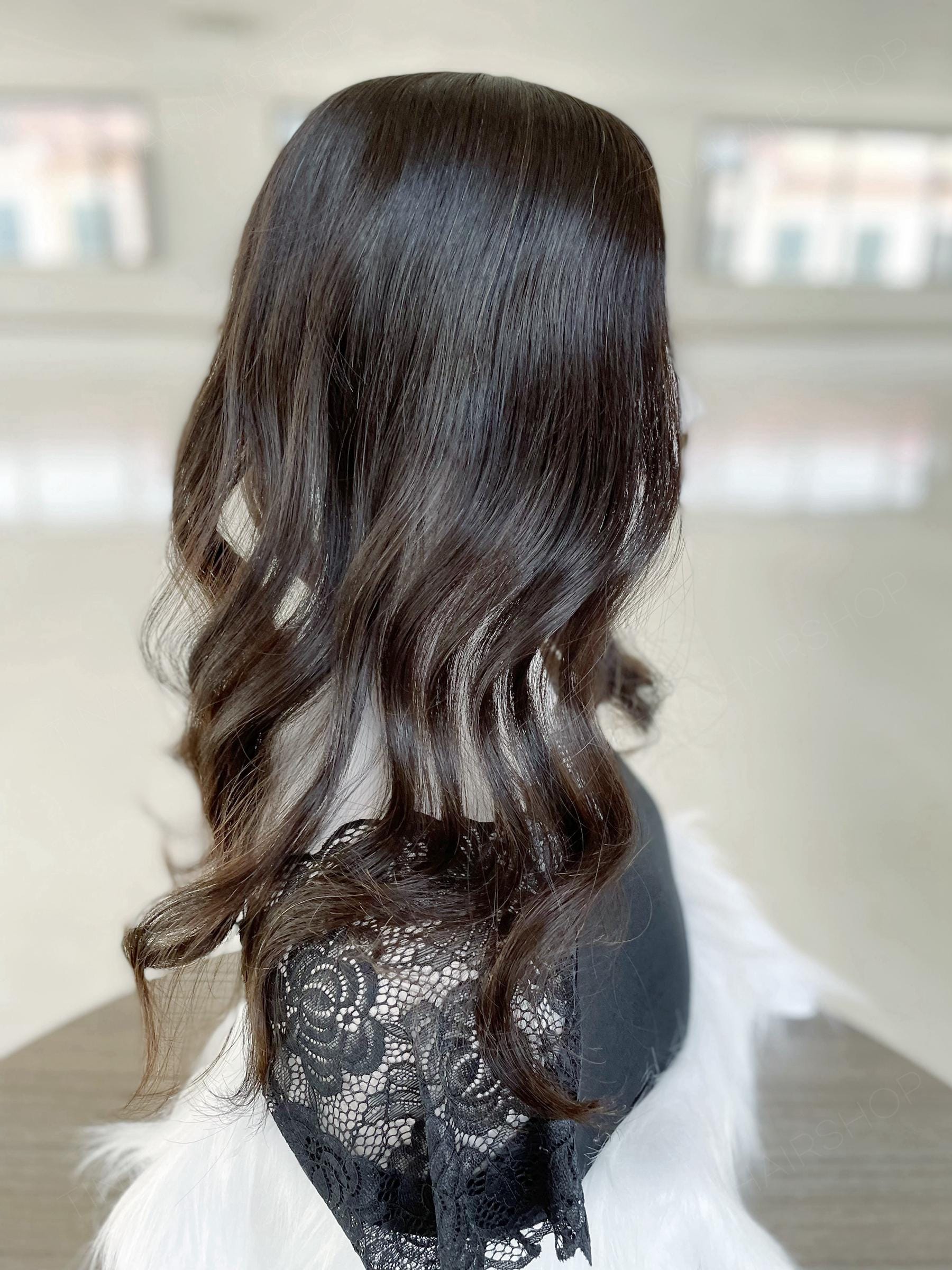 Silk Base Hair Topper, Natural Black, 5x5 display picture 2