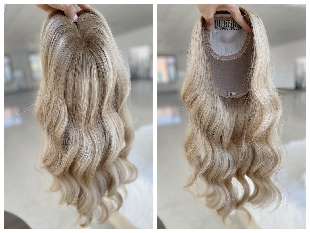 Luxury Hair Topper 7x8 Silk Top Wefted Base Topper Prestyled 18