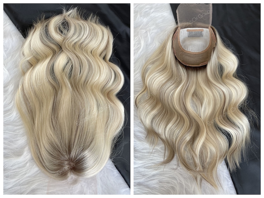 Luxury Hair Topper 8x8 Silk Top Wefted Base Prestyled 18 Soft Roots