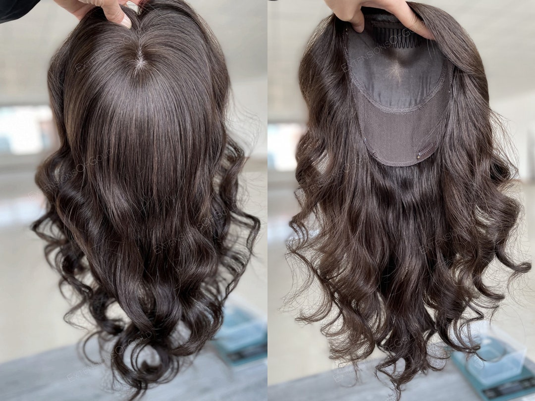 Luxury Hair Topper 8x8 Silk Top Full Handtied Topper Prestyled 14