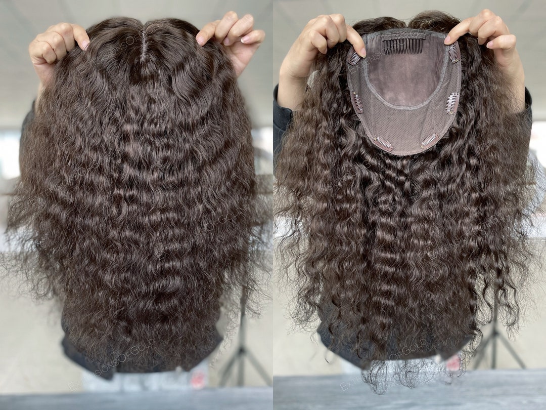 Luxury Hair Topper 8x8 Silk Top Stretch Net Base Prestyled 16 Dark