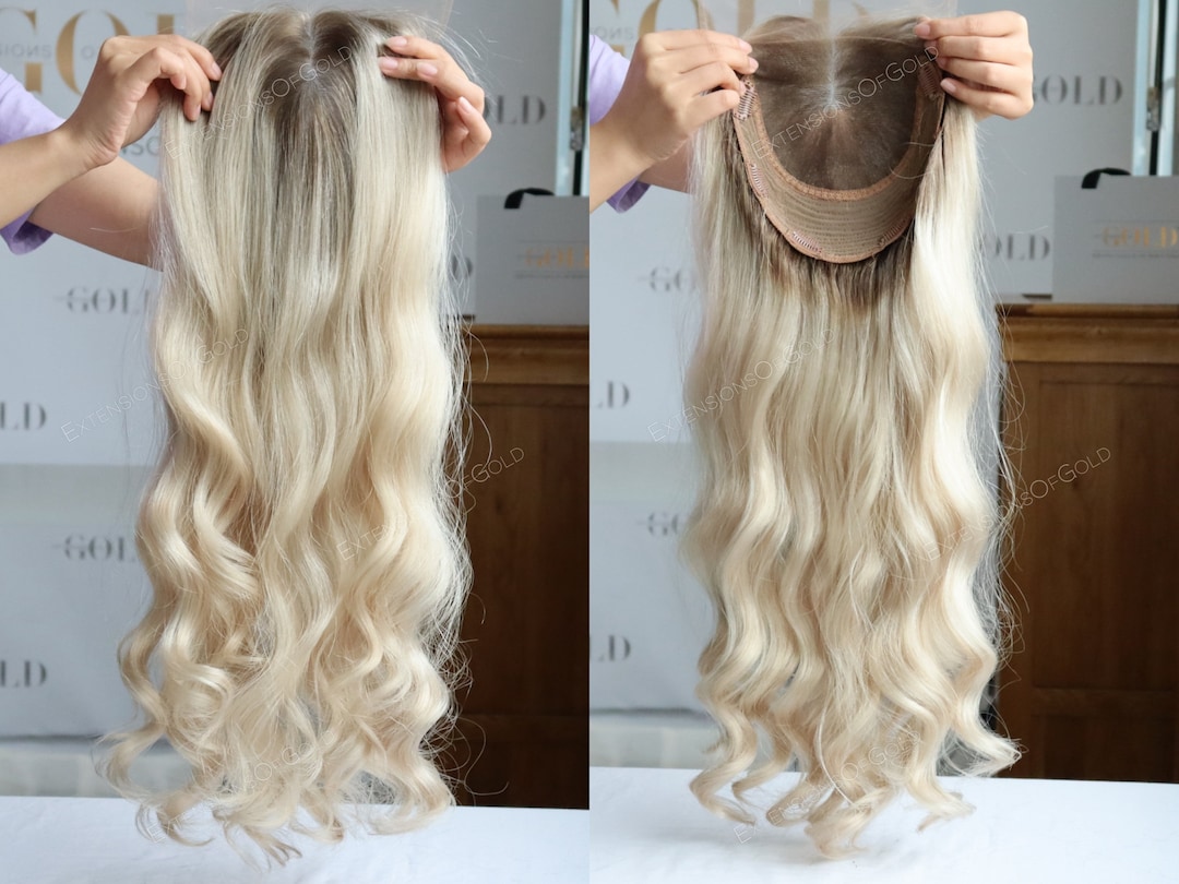 Luxury Hair Topper 8x8 HD Lace Top Wefted Base Prestyled 22 Soft Roots