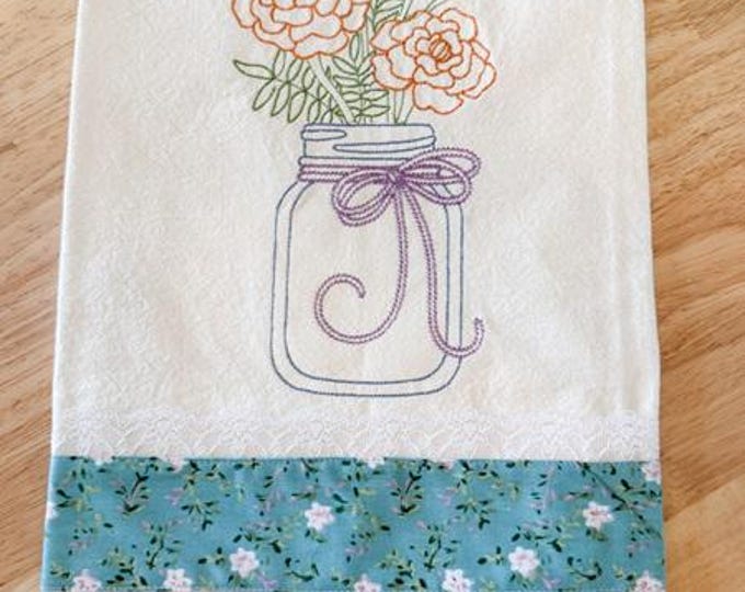 Kitchen Tea Towel With Marigolds