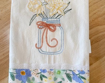 Kitchen Tea Towel With Daffodils