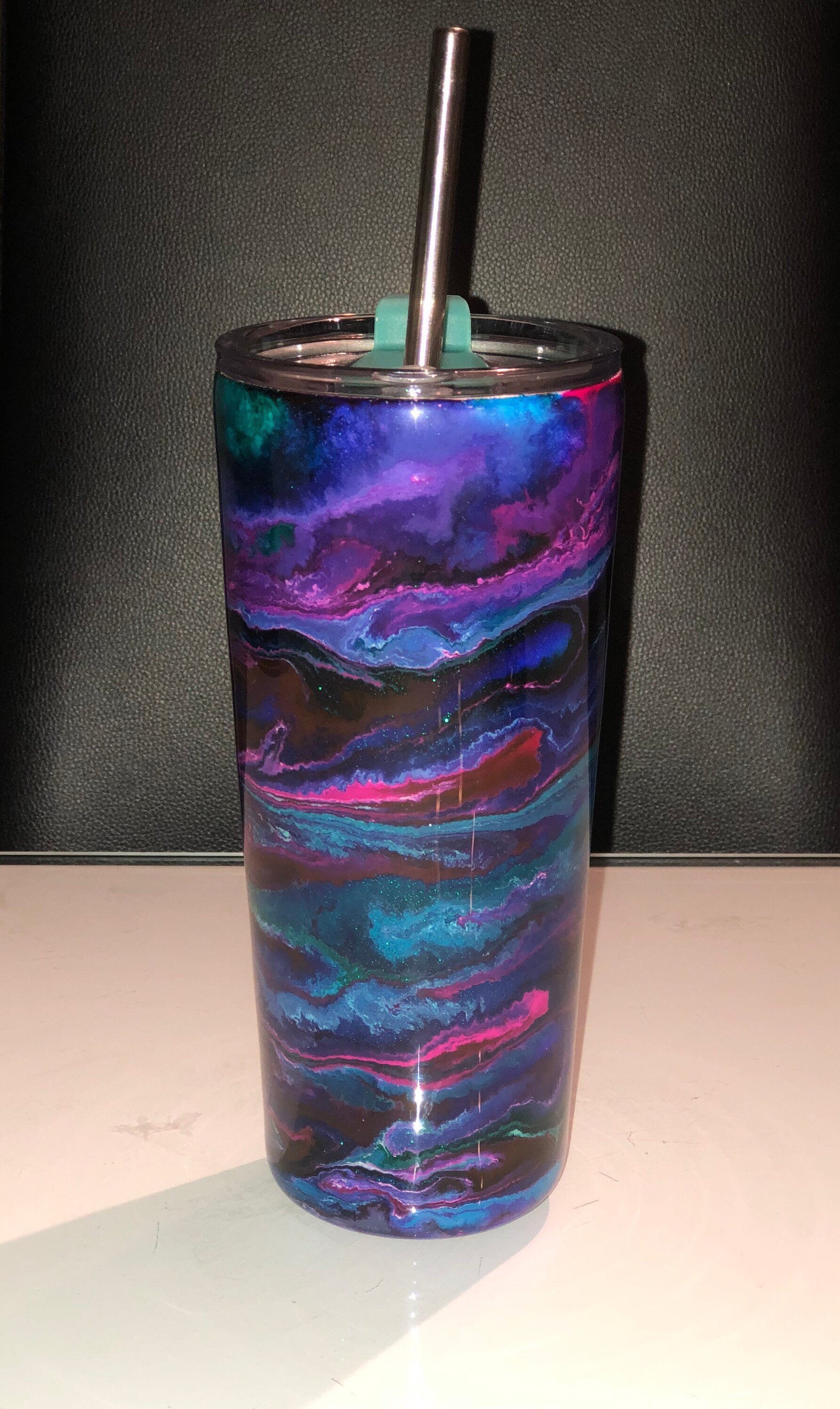MarbleGood Vibes Alcohol ink Tumbler Etsy
