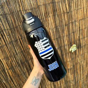 Personalized Police Tumbler Back the Blue- Law Enforcement Cup Owala water bottle, Coffe Mugs-Custom gift image 3