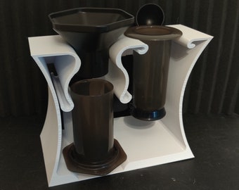Soporte para Aeropress impreso en 3D: organizador y escurridor / opción de montaje en pared / estación de café para almacenar filtros, cuchara y embudo