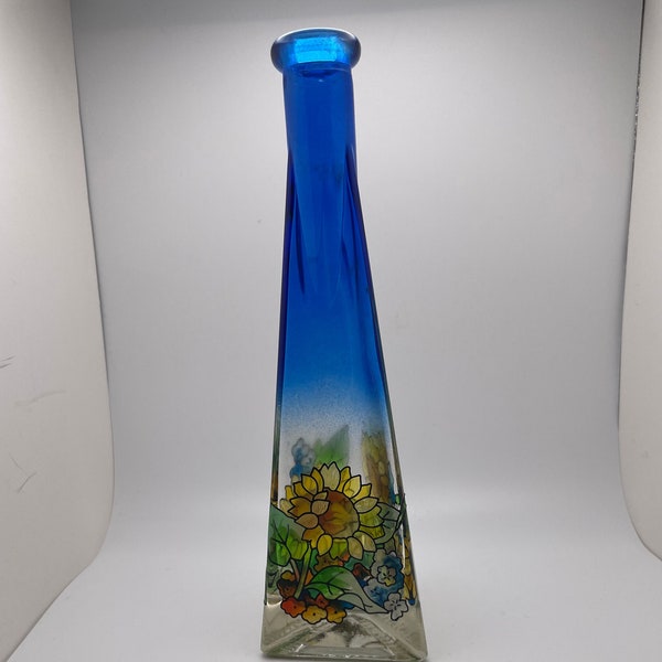 Joan Baker Designs Vintage Cobalt Art Glass Bud Vase