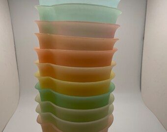 Vintage Tupperware Wonderlier Pastel Nesting Mixing Bowl Set 