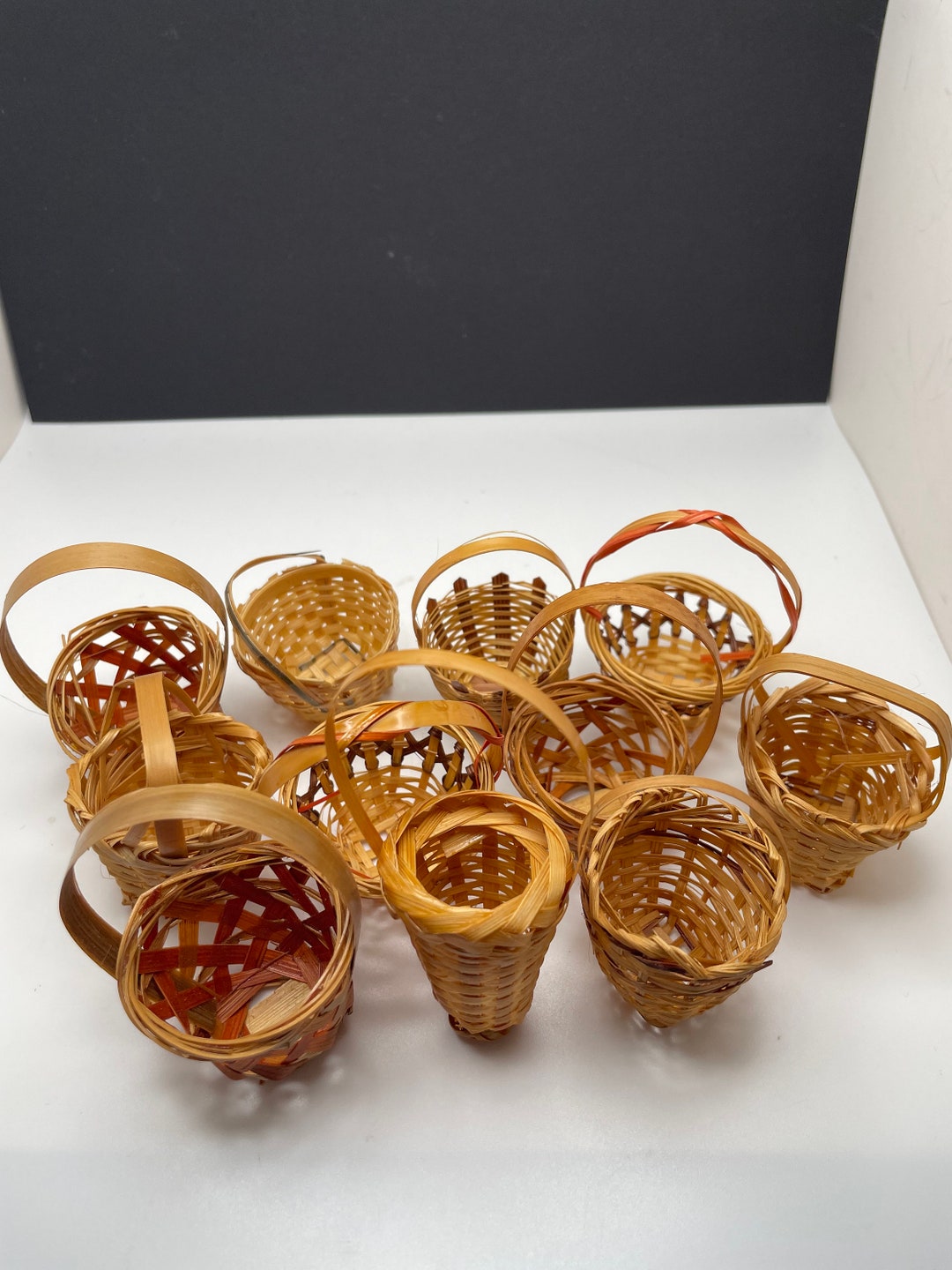 Lot of 11 Miniature Woven Baskets for Craft Projects Etsy