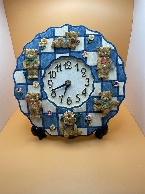 Teddy Bear Clock Etsy