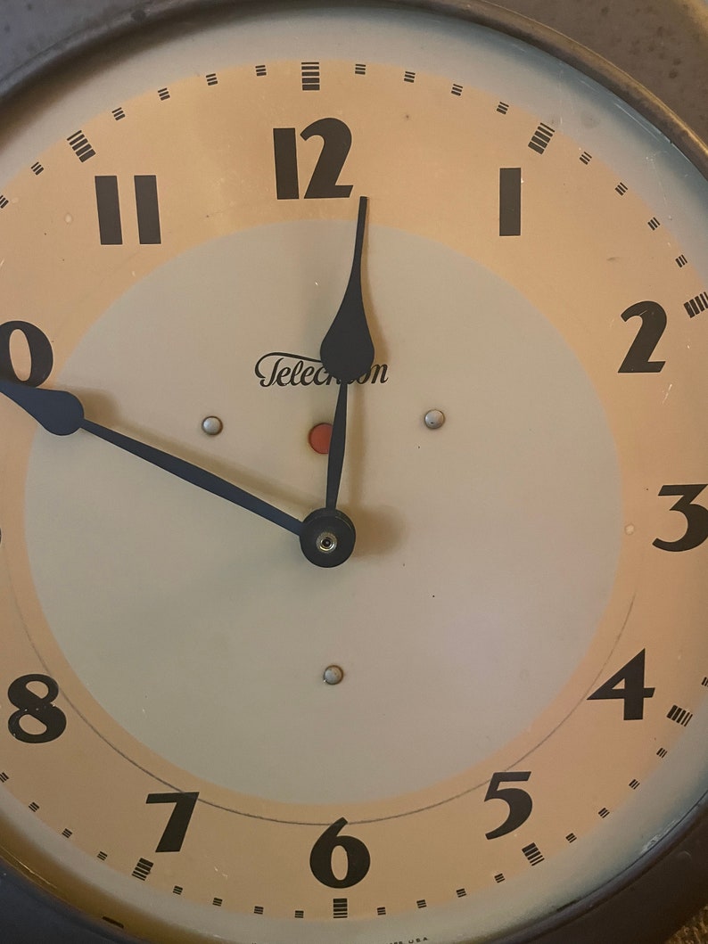 Vintage Telechron Industrial Clock as Is. Etsy