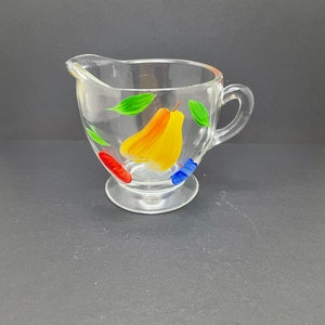 Vintage Bartlett Collins Hand Painted Fruit Creamer As Is