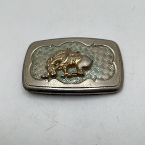 Vintage metal bucking horse belt buckle