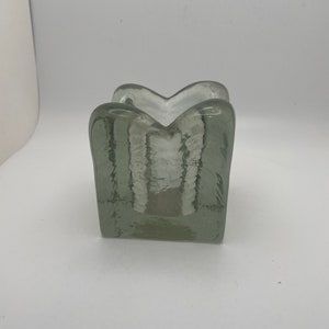 Vintage MCM Blenko Recycled Glass Ice Cube Votive Candle Holder