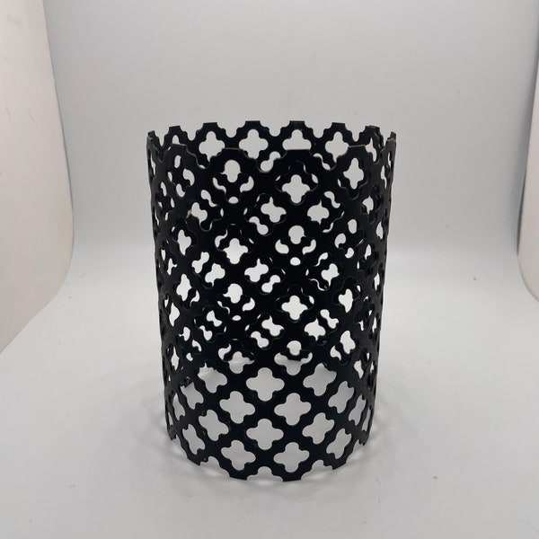 Vintage Black Metal Mesh Candle Cover