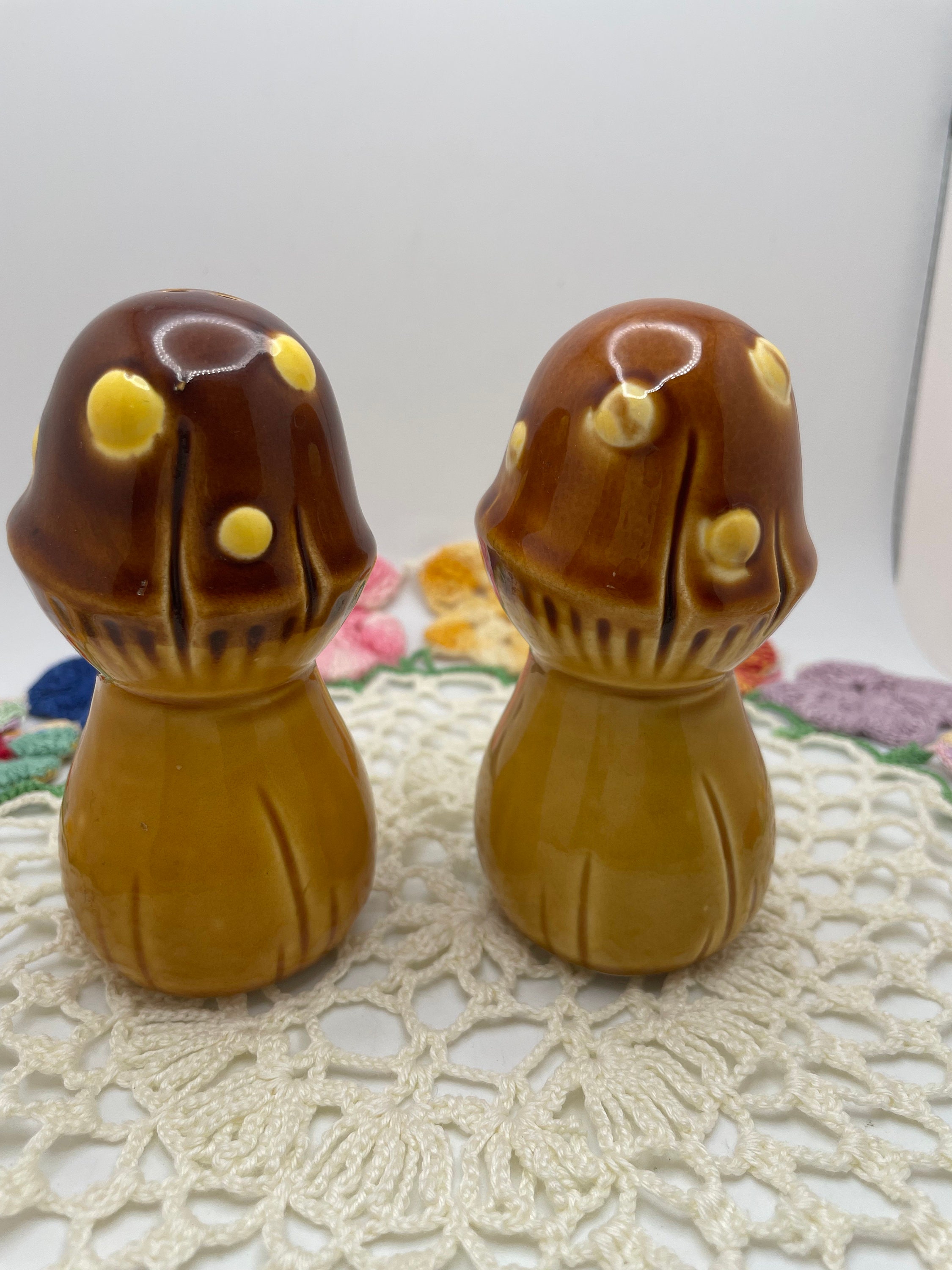 Vintage Mushroom Salt and Pepper Shakers