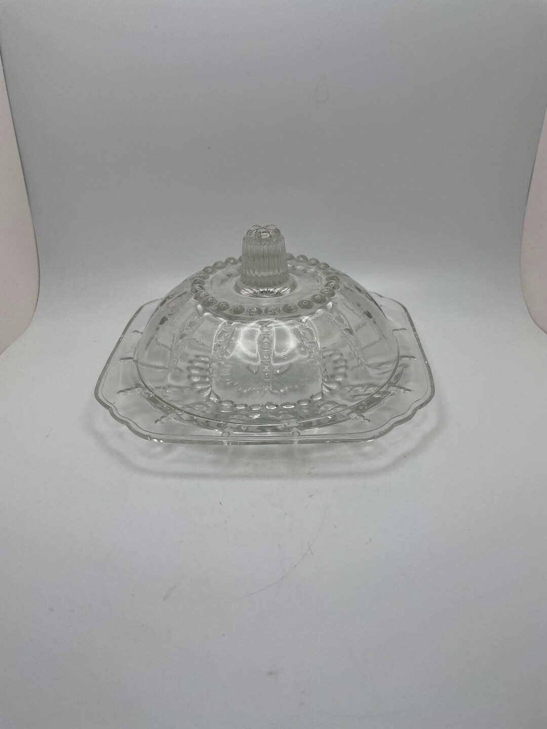 Vintage Federal Glass Butter Dish With Lid Etsy