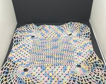 Handmade Pastel 11x11 inch crochet Doily