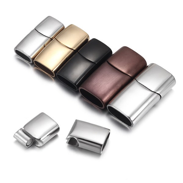 Stainless Steel Magnetic Clasps for Leather Bracelet, 12*6mm, 10x5mm, 8x4mm Hole, Magnet Clasp Closure DIY Accessories Jewelry Making