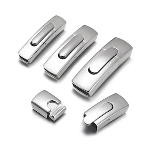 2pcs Stainless Steel Magnetic Clasp Hole 8*3mm 10*3mm 12*3mm 15