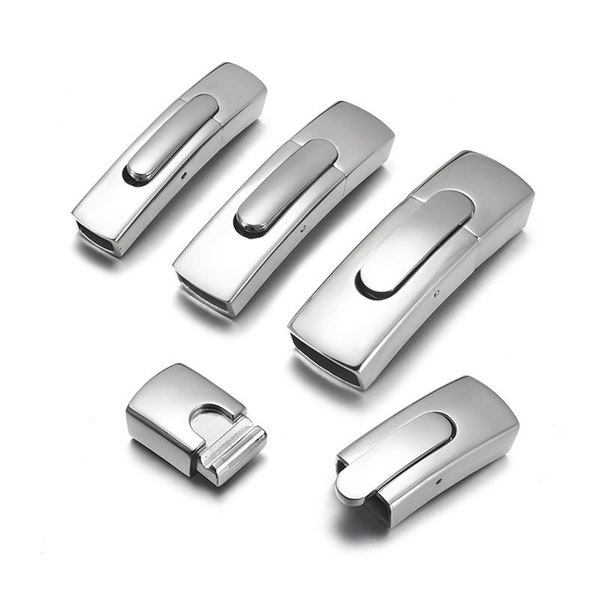 316L Stainless Steel Bayonet Clasps for Leather Bracelet , Push Lock Closure, DIY Jewelry Making DIY Supplies Accessories